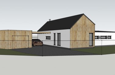 Dřevěná odvětrávaná fasáda pro moderní bungalov