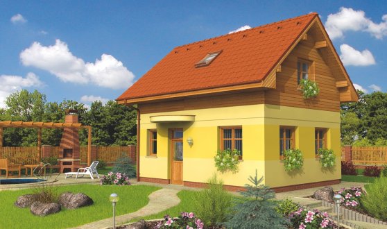 Vizualizace projektu podkrovní dřevostavby Victoria