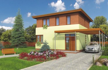 Vizualizace patrové dřevostavby Pikolo